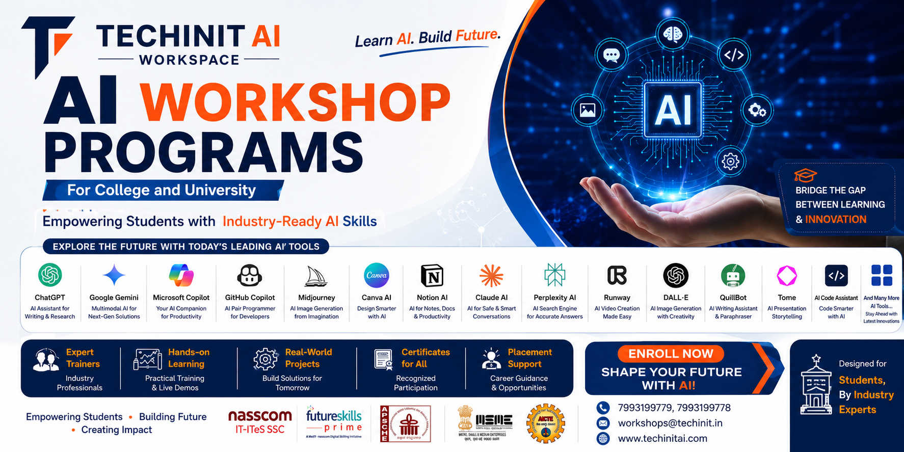TECHIN IT AI workshop programs for colleges and universities with leading AI tools