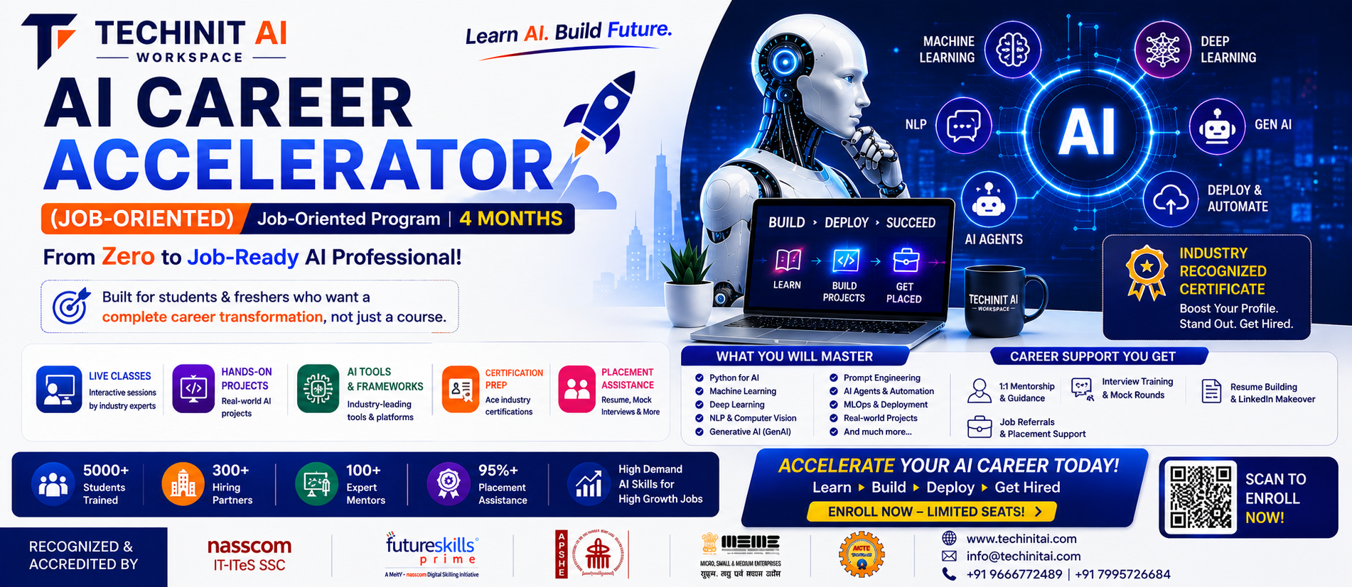 AI Career Accelerator — 4 month job-oriented programme from zero to job-ready AI professional