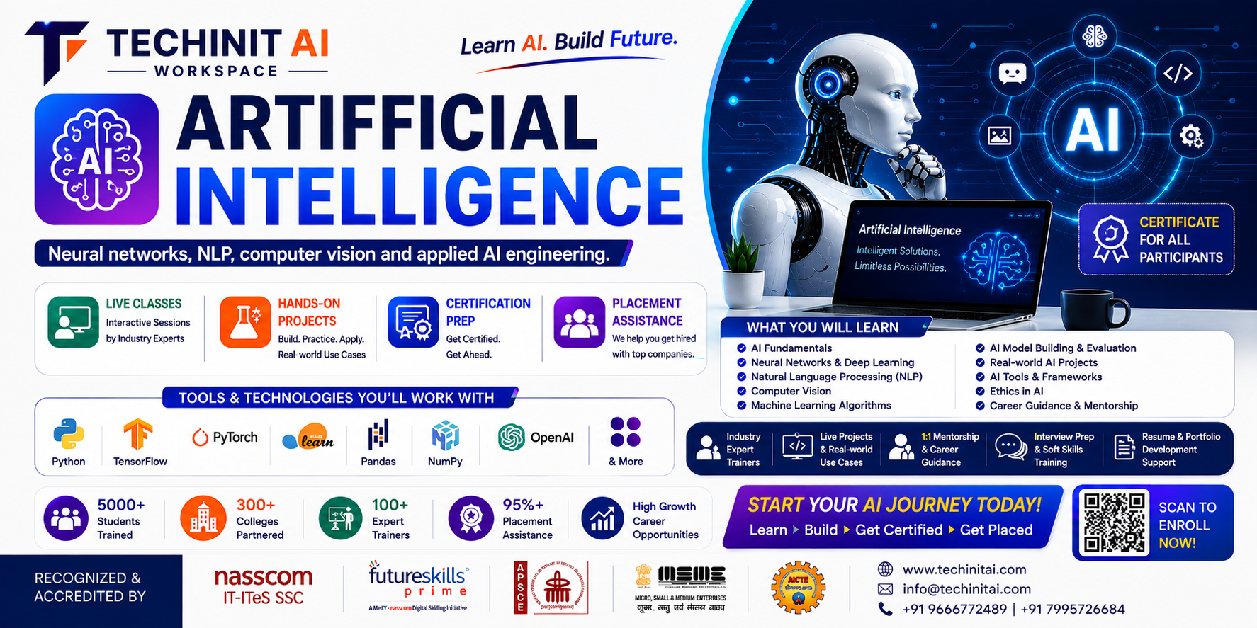 Artificial Intelligence course — neural networks, NLP, computer vision and applied AI engineering
